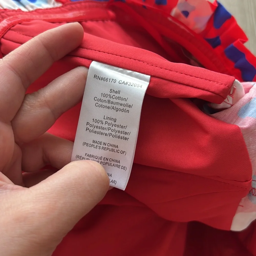Anthropologie Hutch Motif Corset Top Floral Strapless Ruffle Red Blue size 6 NWT - Picture 8 of 9
